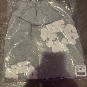 Gray Denim Tear Shorts